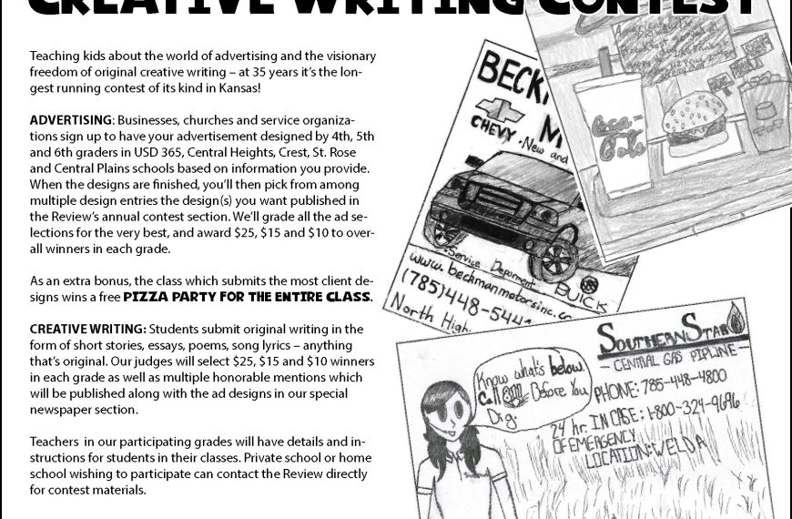 Kids advertising design, creative writing contest announced for local 4th, 5th & 6th graders
